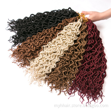 Faux Locs curly 16 inch Crochet Braid hair 75g/pack,24 strands/pack Synthetic Braiding Hair extensions Blonde